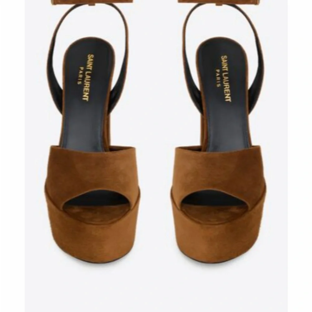 Saint Laurent Jodie Platform Sandals in Suede